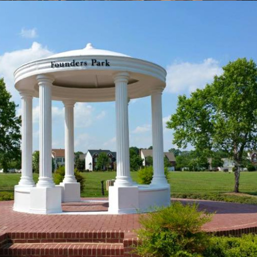 commercial painting on Founders Park Gazebo by North Carolina company, SouthEnd Painting and Roofing Contractors in Charlotte